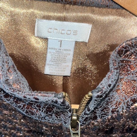 Chicos Killina Chocolate zip twist jacket - Picture 3 of 7